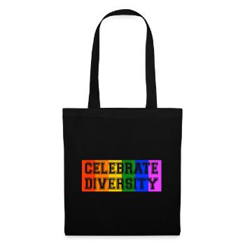 Celebrate Diversity LGBT Gay Pride Rainbow Flag - Tote Bag - black - Front