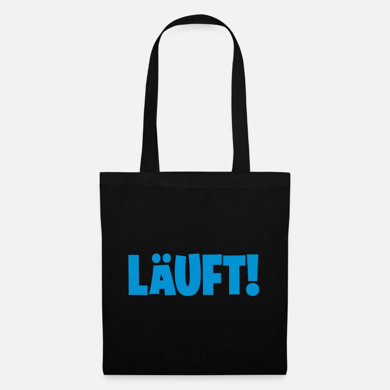 läuft humor lustig - Stoffbeutel - Schwarz