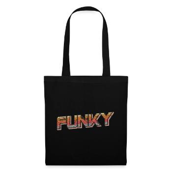 Funky Vintage Retro - Stoffbeutel - Schwarz - Vorne