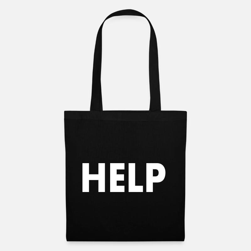 Help - Stoffbeutel - Schwarz