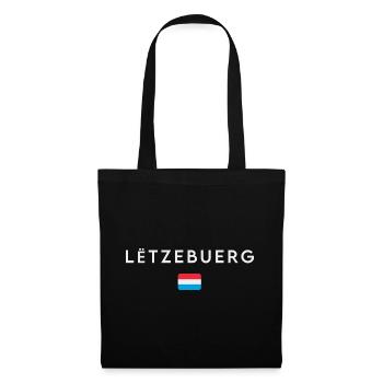 Flagge von Luxemburg, Luxemburger Stolz - Stoffbeutel - Schwarz - Vorne