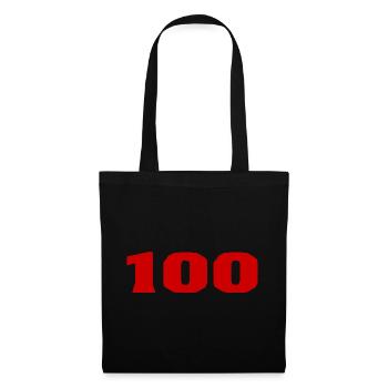 100. 100 JAHRE. 100-JÄHRIGES JUBILÄUM. 100. GEBURTSTAG - Stoffbeutel - Schwarz - Vorne