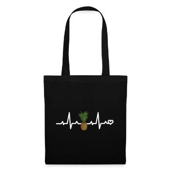 Design élégant d’ananas - Plage de soleil d’été - Sac en tissu - noir - Devant