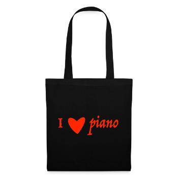 I love piano - Tote Bag - black - Front