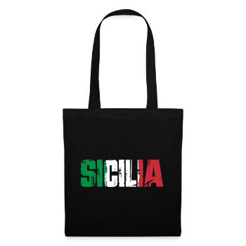 Sicile, Italie, île de Sicile - Sac en tissu - noir - Devant
