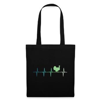 dinde Battement de cœur dindon - Sac en tissu - noir - Devant