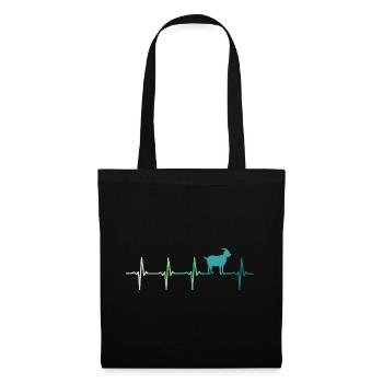 chevre battement de coeur chèvres goat - Sac en tissu - noir - Devant