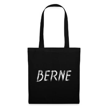 Bern Schweiz Grunge-Stil weißer Pinsel - Stoffbeutel - Schwarz - Vorne