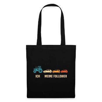 traktor ich meine follower trecker landwirt - Stoffbeutel - Schwarz - Vorne