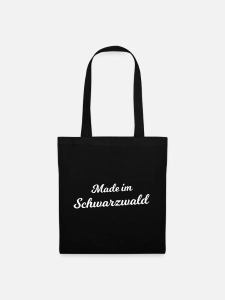 Made im Schwarzwald – Heimat Schriftzug - Stoffbeutel - Schwarz