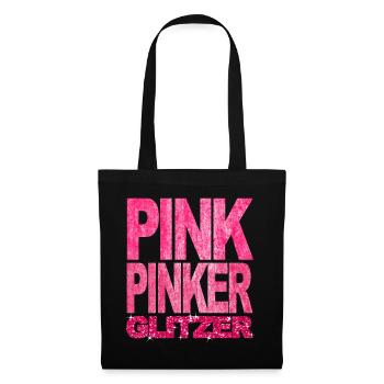 Pink Pinker Glitzer Bling Prinzessin Fashionista - Stoffbeutel - Schwarz - Vorne