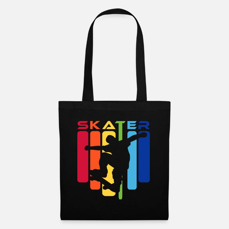 Skater Kids Rainbow Silhouette - Stoffbeutel - Schwarz