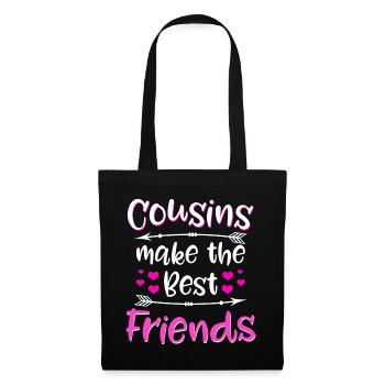 Cousins Make The Best Friends - Cousin Cousine - Stoffbeutel - Schwarz - Vorne