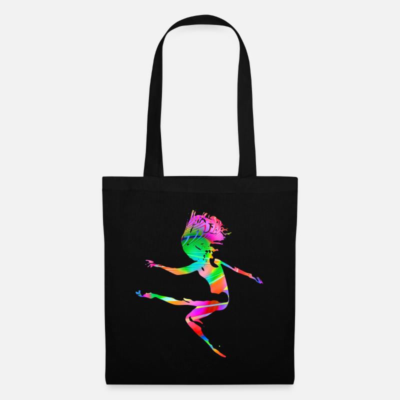 Fraktal & Regenbogen, Nerd Geschenk, Tänzer & bunt - Stoffbeutel - Schwarz