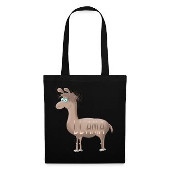 Llama - Stoffbeutel - Schwarz - Vorne