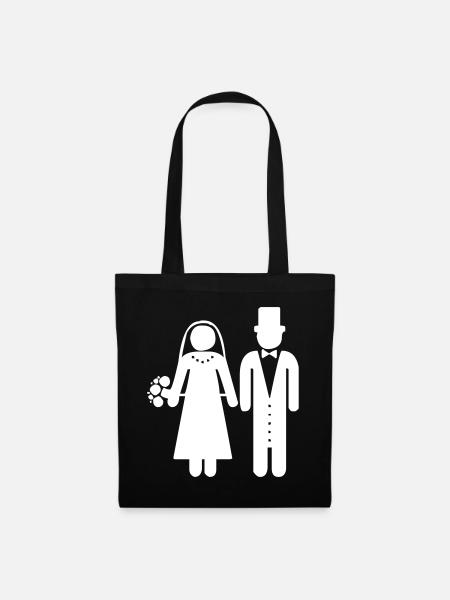 Ein Hochzeitspaar - Stoffbeutel - Schwarz