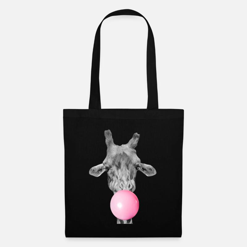 Giraffe bubblegum - Tote Bag - black