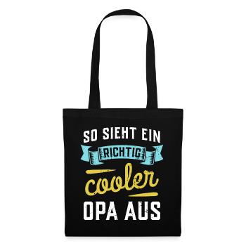 So sieht ein richtig cooler Opa aus - Stoffbeutel - Schwarz - Vorne