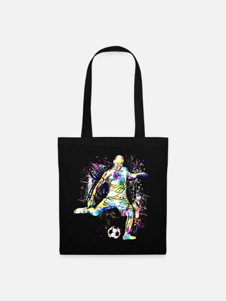 Fussball - Fussballspieler Cristiano - Bunt - Stoffbeutel - Schwarz