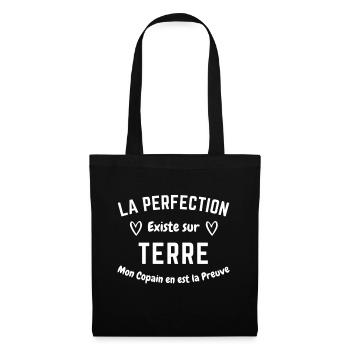 La Perfection existe sur Terre Mon Copain - Sac en tissu - noir - Devant