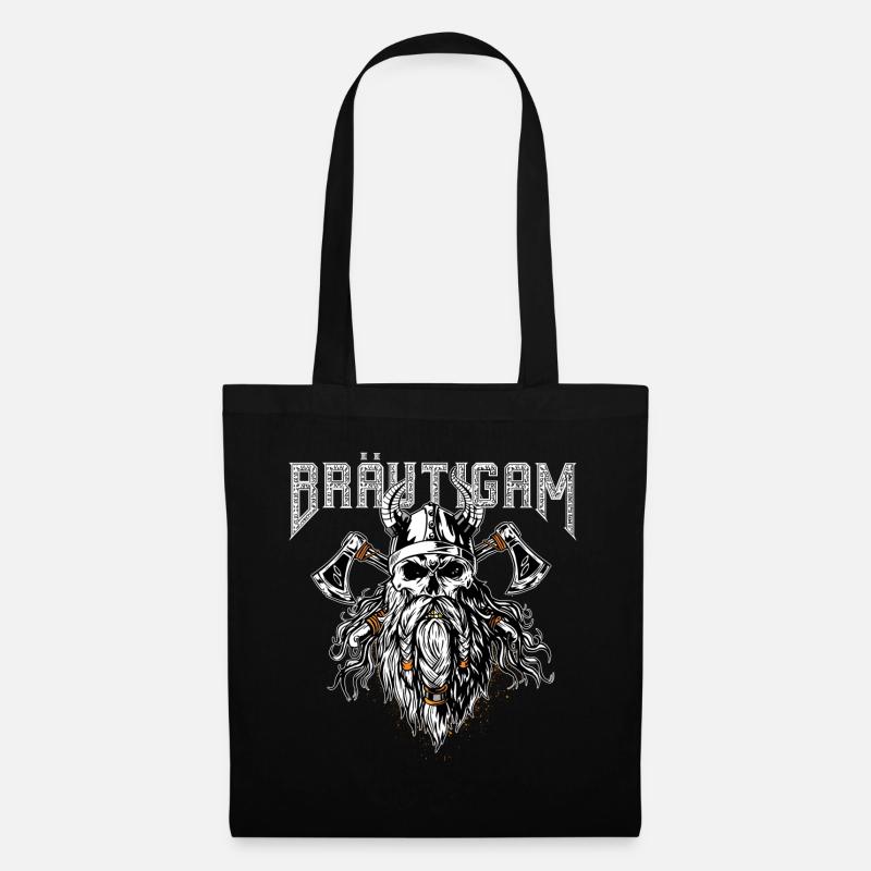 Bräutigam Wikinger Stil - Stoffbeutel - Schwarz