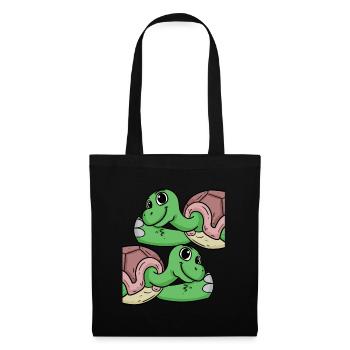 Tortues tortues - Sac en tissu - noir - Devant