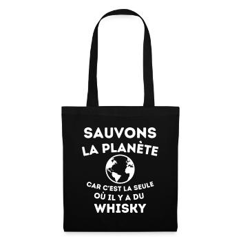 Whisky, j'aime le whisky, buveur de whisky - Sac en tissu - noir - Devant