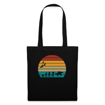 Retro Vintage Sonnenuntergang Evolution COWBOYS - Stoffbeutel - Schwarz - Vorne