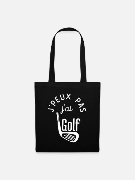 j peux pas j ai golf - Sac en tissu - noir