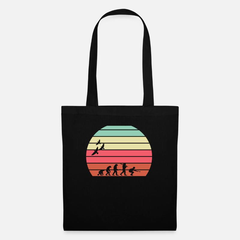 retro vintage sunset evolution PETANQUE - Tote Bag - black