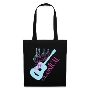 Klassische Gitarren Musik - Stoffbeutel - Schwarz - Vorne