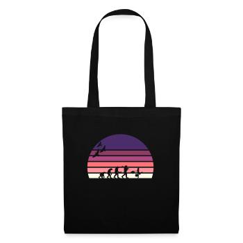 Retro Vintage Sunset Evolution EINKAUFEN - Stoffbeutel - Schwarz - Vorne