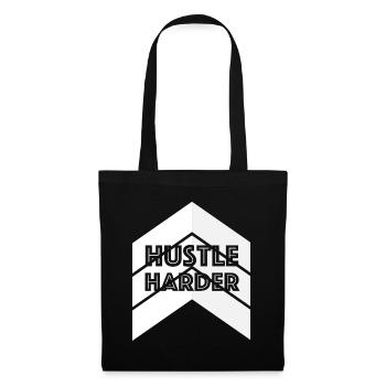 Hustle Harder | Business, Geld, Anzug, Job - Stoffbeutel - Schwarz - Vorne
