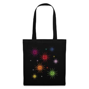 Des étoiles colorées dans le ciel étoilé - Sac en tissu - noir - Devant
