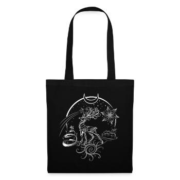 Deer Antler Christmas Yule Night - Tote Bag - black - Front