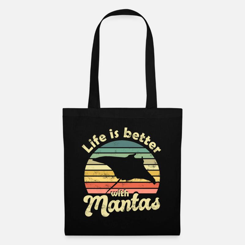 Mantarochen Manta - Stoffbeutel - Schwarz