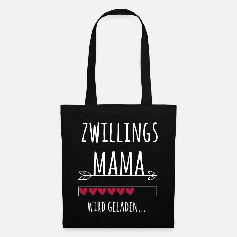 werdende Mama Zwillinge Schwangerschaft Geschenk - Stoffbeutel - Schwarz