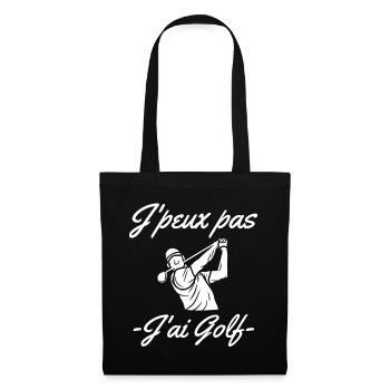 golf, golfeur, fan de golf - Sac en tissu - noir - Devant