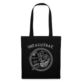 Bartträger Bart Wikinger Lustig Spruch Unrasierbar - Stoffbeutel - Schwarz - Vorne