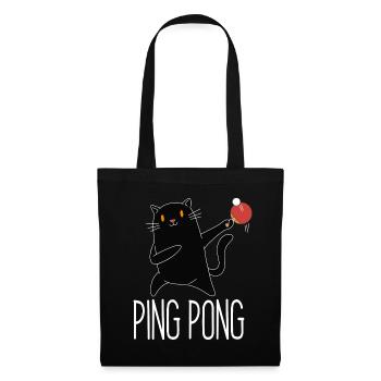 Table Tennis Katze Pingpong Black Cat Outfit - Sac en tissu - noir - Devant