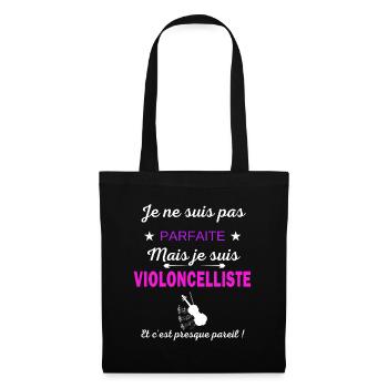 Je ne suis pas parfaite je suis Violoncelliste - Sac en tissu - noir - Devant