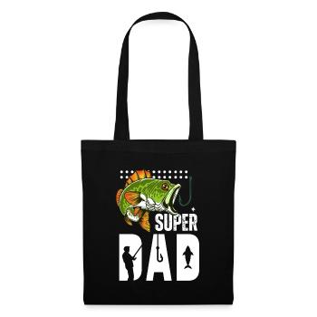 Super Dad Fishing Giant Fish - Tote Bag - black - Front