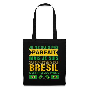 Supporter du Brésil cadeau supporter brésilien - Sac en tissu - noir - Devant