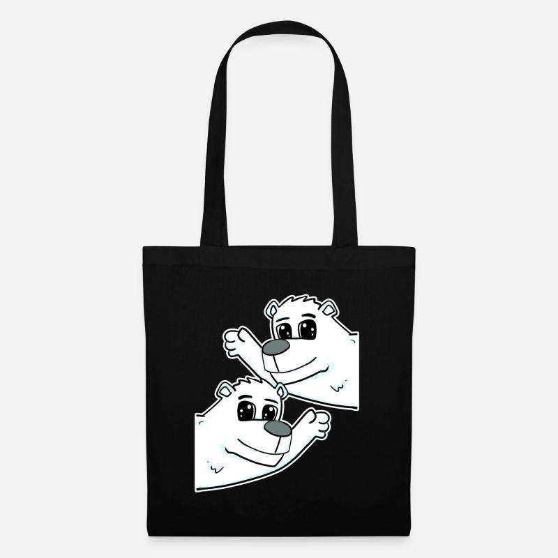 Eisbär Eisbären Bär - Stoffbeutel - Schwarz