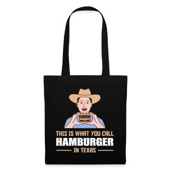 Hamburger in Texas Design für stolze Texaner - Stoffbeutel - Schwarz - Vorne