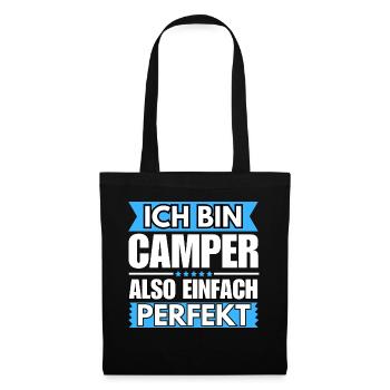 Einfach ein Perfekter Camper - Stoffbeutel - Schwarz - Vorne