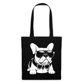 Funny French Bulldog with Sunglasses French Bulld - Tote Bag - black - Front