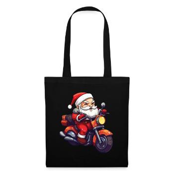 Santa Claus Motorcycle Sunglasses Christmas - Tote Bag - black - Front
