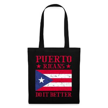 Puerto Rico Flagge | Puerto Ricaner Geschenkideen - Stoffbeutel - Schwarz - Vorne