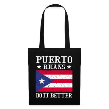 Puerto Rico Flagge | Puerto Ricaner Geschenkideen - Stoffbeutel - Schwarz - Vorne